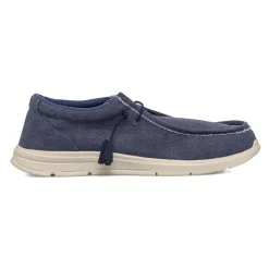Mocassini Slip-on Blu navy in tessuto effetto Jeans da Uomo Jog
