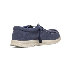 Mocassini Slip-on Blu navy in tessuto effetto Jeans da Uomo Jog