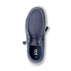 Mocassini Slip-on Blu navy in tessuto effetto Jeans da Uomo Jog