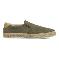 Mocassini Uomo in tela khaki con suola effetto corda Riflessi Urbani