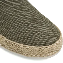 Mocassini Uomo in tela khaki con suola effetto corda Riflessi Urbani