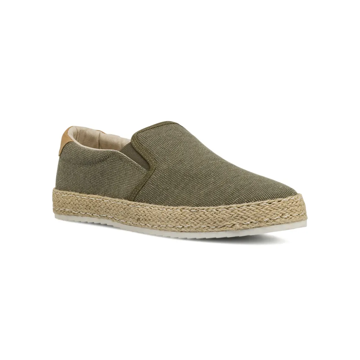 Mocassini Uomo in tela khaki con suola effetto corda Riflessi Urbani