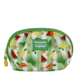 Necessaire da viaggio verde con stampa tropicale Camomilla Milano