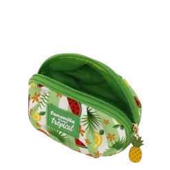 Necessaire verde con stampa tropicale e charm ananas Camomilla Milano