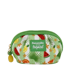Necessaire verde con stampa tropicale e charm ananas Camomilla Milano