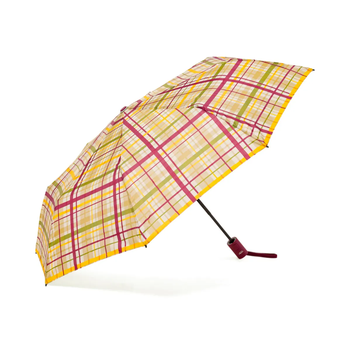 Ombrello automatico beige a quadri Unisex Coriex Smart