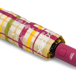 Ombrello automatico beige a quadri Unisex Coriex Smart