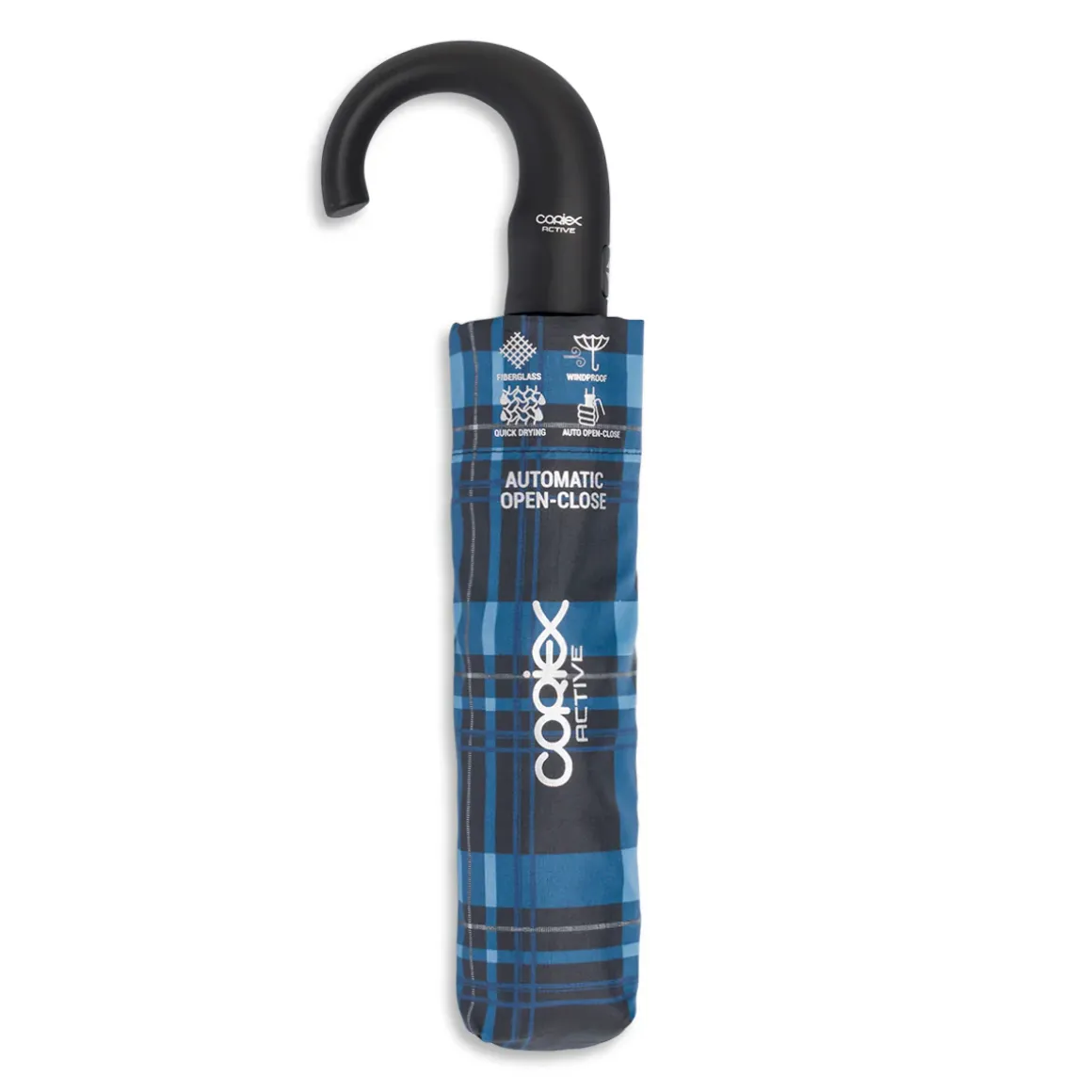 Ombrello automatico blu a quadri Unisex Coriex Active