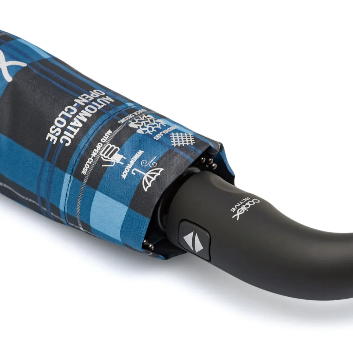 Ombrello automatico blu a quadri Unisex Coriex Active