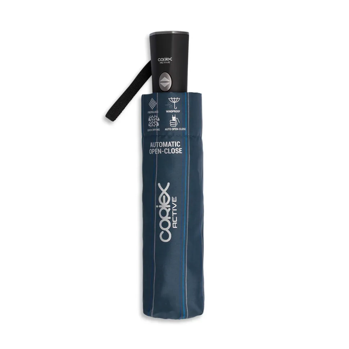 Ombrello automatico blu a righe Unisex Coriex Active