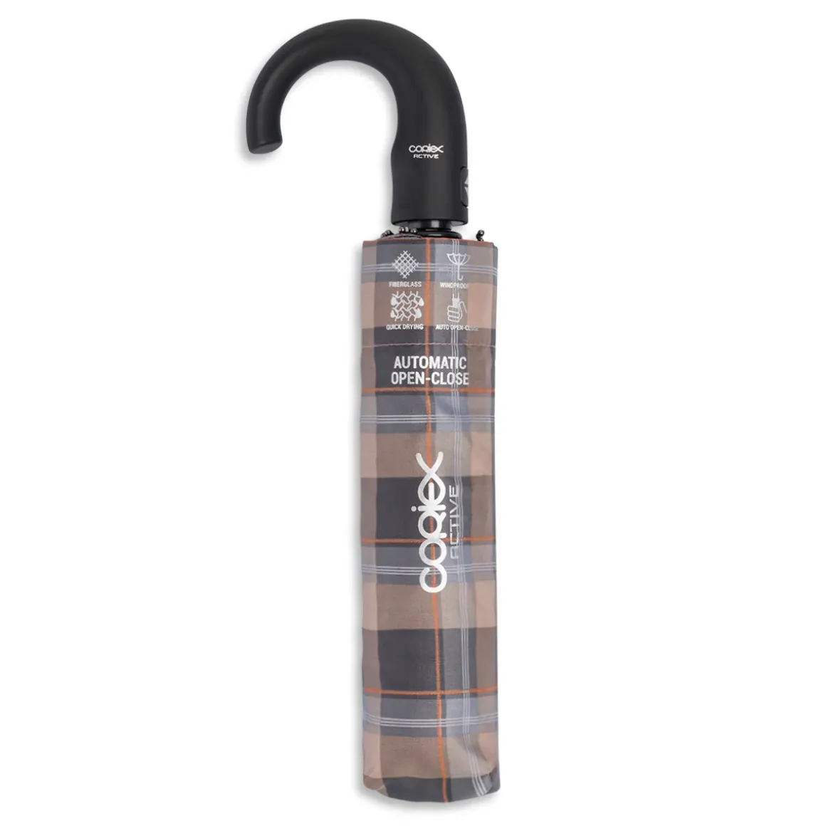 Ombrello automatico grigio a quadri Unisex Coriex Active