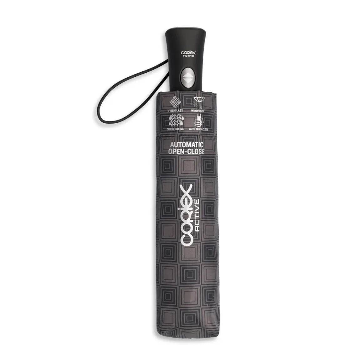 Ombrello automatico grigio a quadretti da Unisex Coriex Active