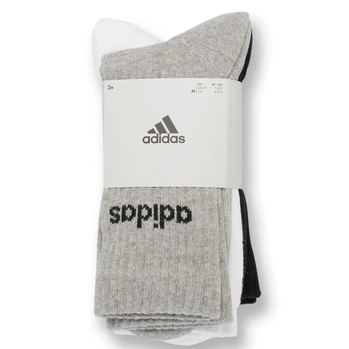Pacco da 3 calzini neri, bianchi e grigi adidas Thin Linear-Cut