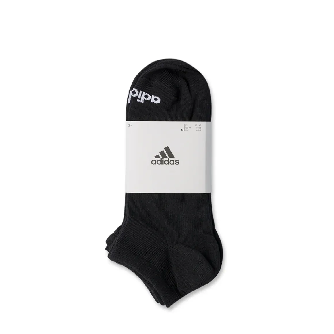 Pacco da 3 calzini neri da uomo adidas Thin Linear-Cut
