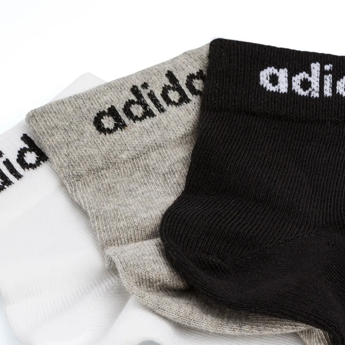 Pacco da 3 calzini neri, grigi e bianchi adidas Thin Linear-Cut