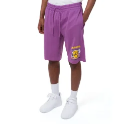 Pantaloncini corti sportivi da Uomo Viola con stampa LA Lakers e Lebron James NBA