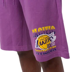 Pantaloncini corti sportivi da Uomo Viola con stampa LA Lakers e Lebron James NBA