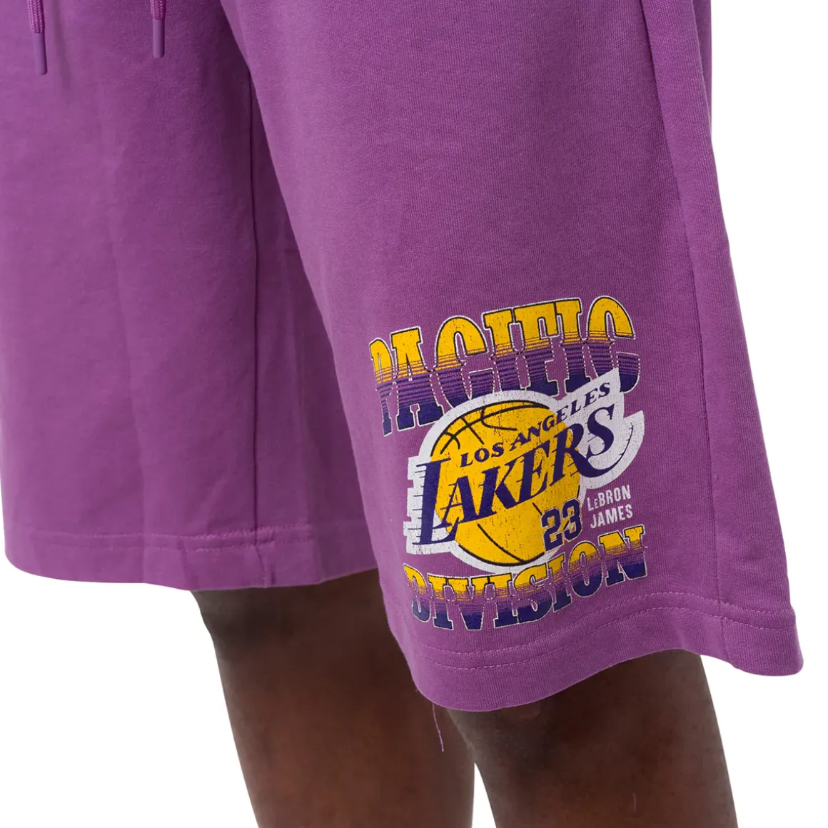 Pantaloncini corti sportivi da Uomo Viola con stampa LA Lakers e Lebron James NBA