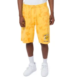 Pantaloncini corti sportivi da Uomo Gialli con stampa LA Lakers e Lebron James NBA