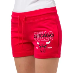Pantaloncini corti sportivi da Donna rossi con logo e stampa Chicago Bulls NBA