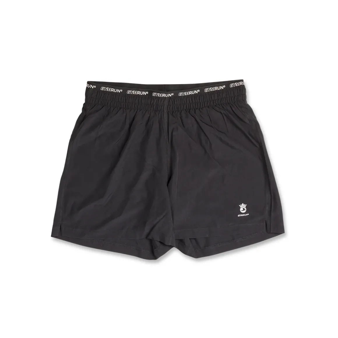 Pantaloncini da running donna neri con fascia elastica logata GymRun