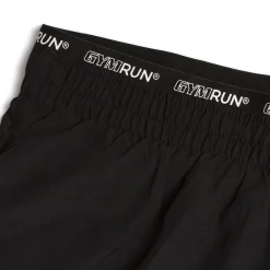 Pantaloncini da running donna neri con fascia elastica logata GymRun