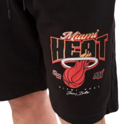 Pantaloncini shorts sportivi neri da Uomo con logo NBA Miami Heat