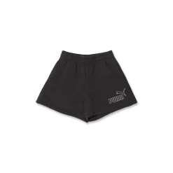 Pantaloncini sportivi Neri da Bambina con logo strass brillanti Puma