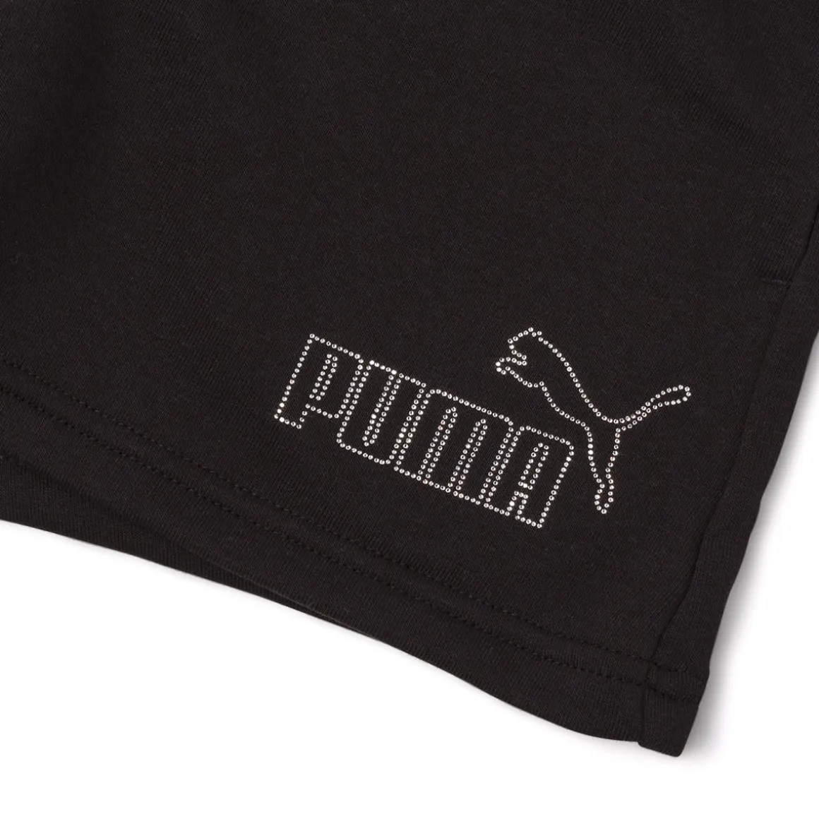 Pantaloncini sportivi Neri da Bambina con logo strass brillanti Puma