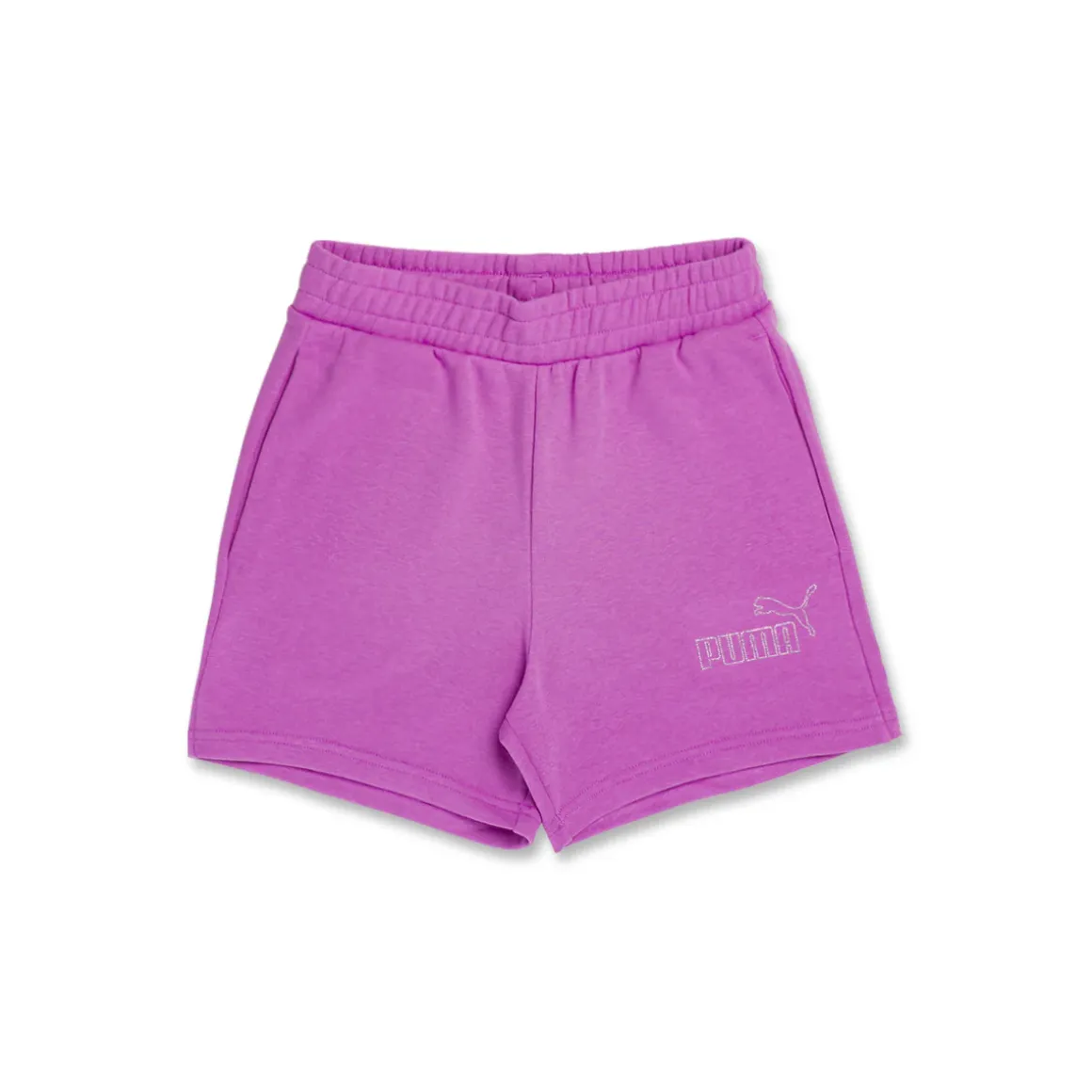 Pantaloncini sportivi viola da Donna con logo strass Puma ESS
