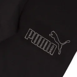 Pantaloni a zampa Neri Bambina con logo in strass Puma