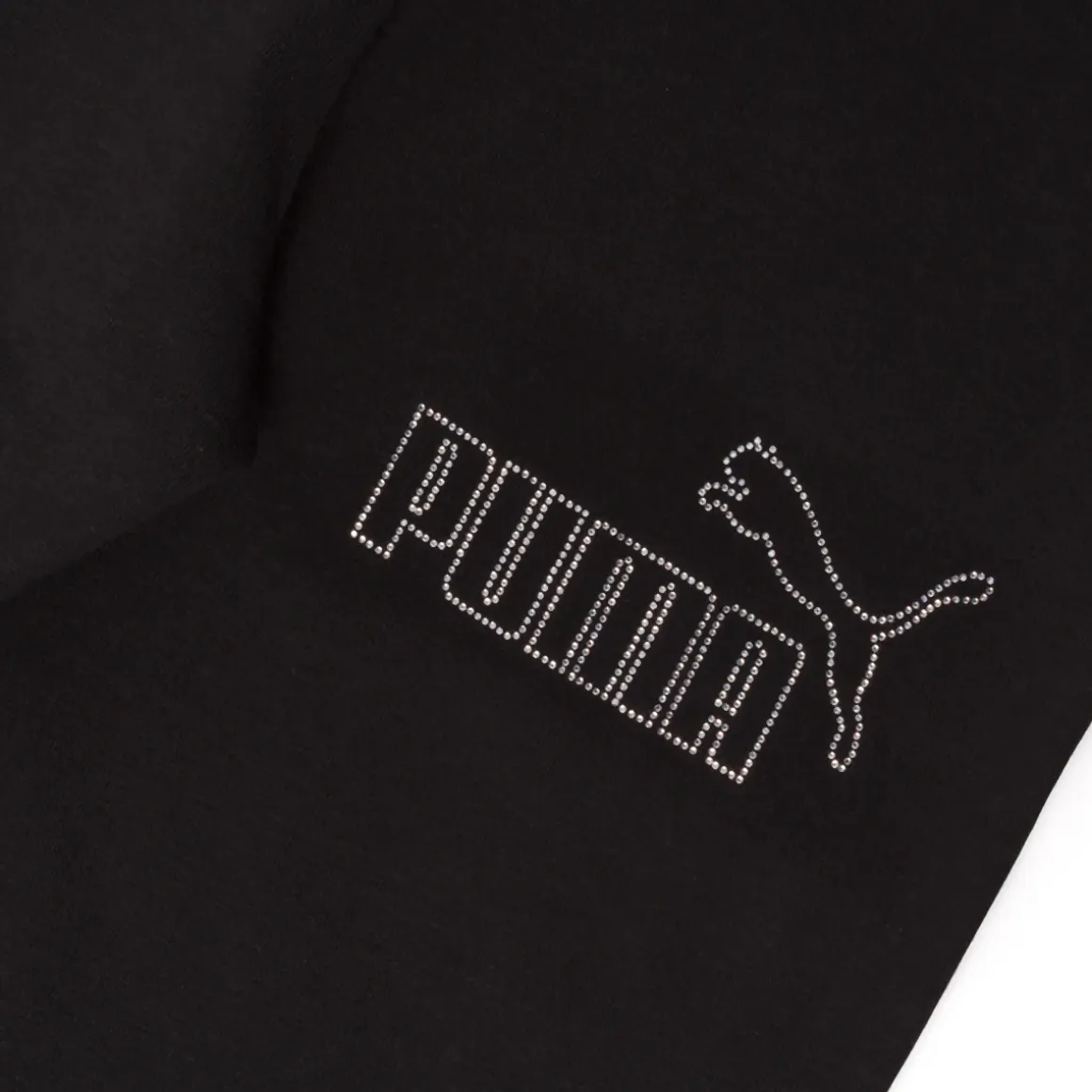 Pantaloni a zampa Neri Bambina con logo in strass Puma