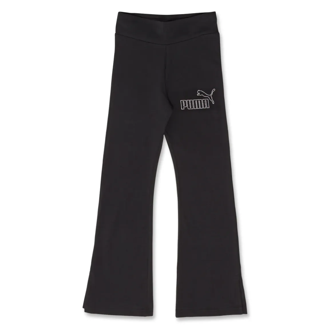 Pantaloni a zampa Neri Bambina con logo in strass Puma