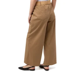 Pantaloni beige da Donna in cotone con cintura effetto rafia Swish Jeans