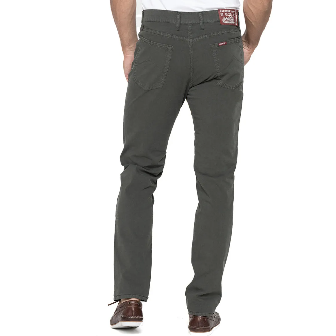 Pantaloni casual chino da Uomo in cotone verde militare Carrera Jeans