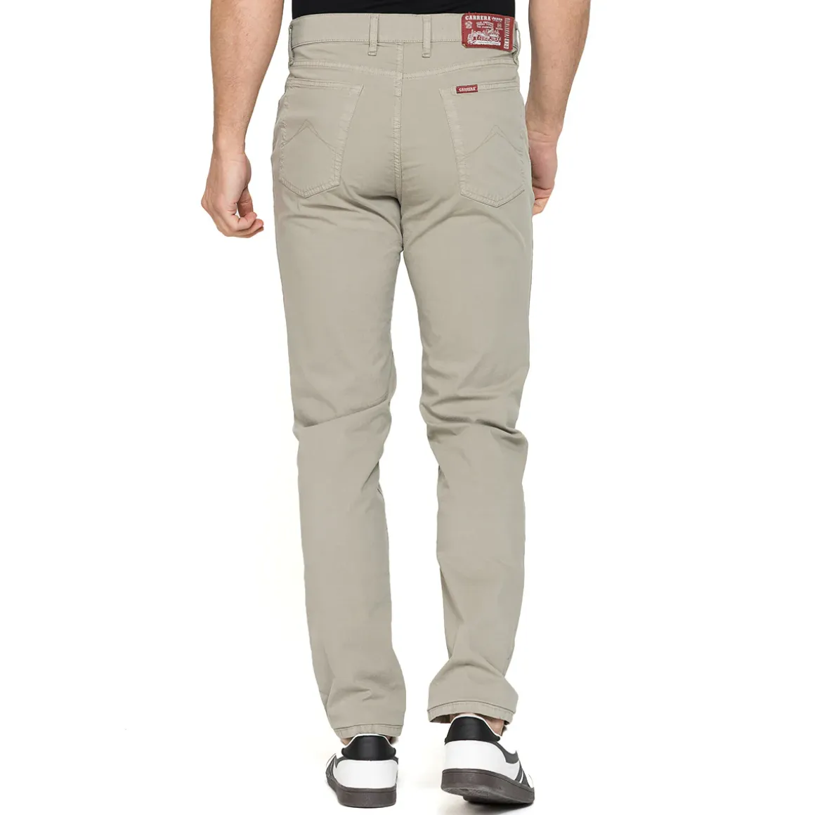 Pantaloni casual da Uomo beige in cotone con passanti Carrera Jeans