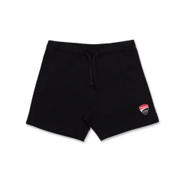 Pantaloni corti neri da bambino e ragazzo con logo Ducati Corse