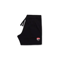 Pantaloni corti neri da bambino e ragazzo con logo Ducati Corse