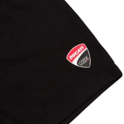 Pantaloni corti neri da bambino e ragazzo con logo Ducati Corse