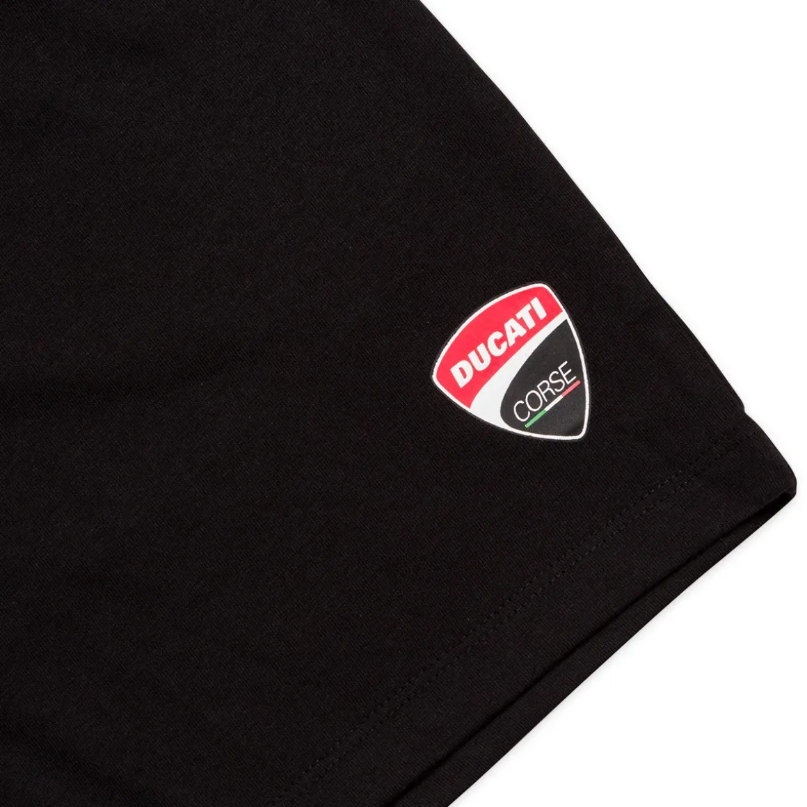 Pantaloni corti neri da bambino e ragazzo con logo Ducati Corse