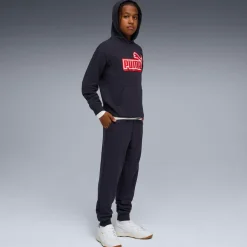Pantaloni da bambino e ragazzo blu Puma con logo