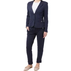 Pantaloni elasticizzati in felpa blu scuro da Donna con tasche Swish Jeans