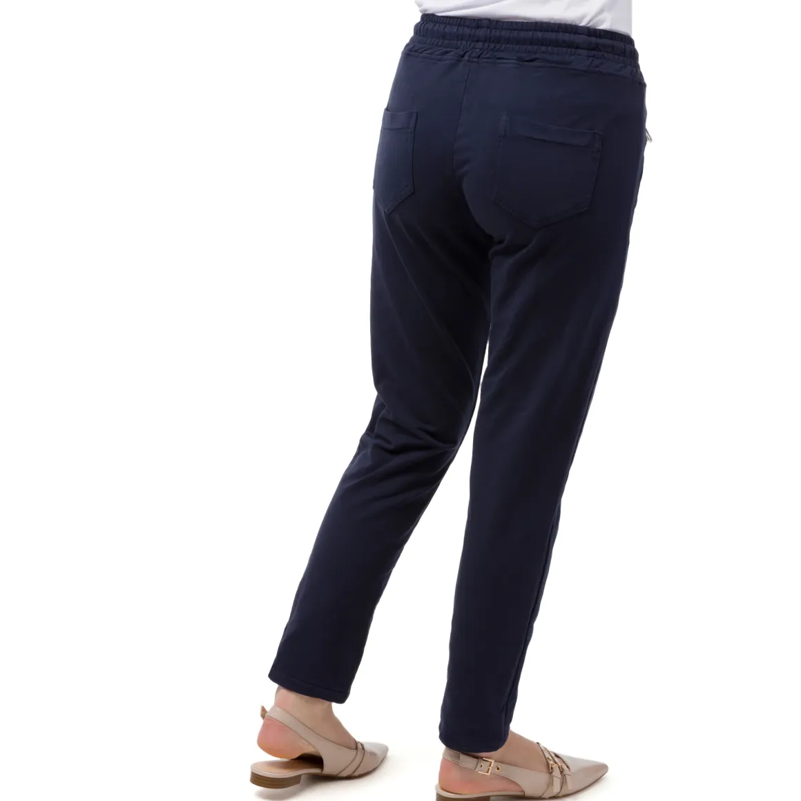 Pantaloni elasticizzati in felpa blu scuro da Donna con tasche Swish Jeans