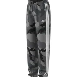 Pantaloni jogging da ragazzo grigi con fantasia militare e logo adidas