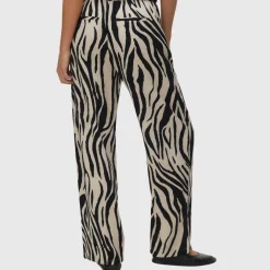 Pantaloni leggeri beige da Donna con stampa animalier Vero Moda