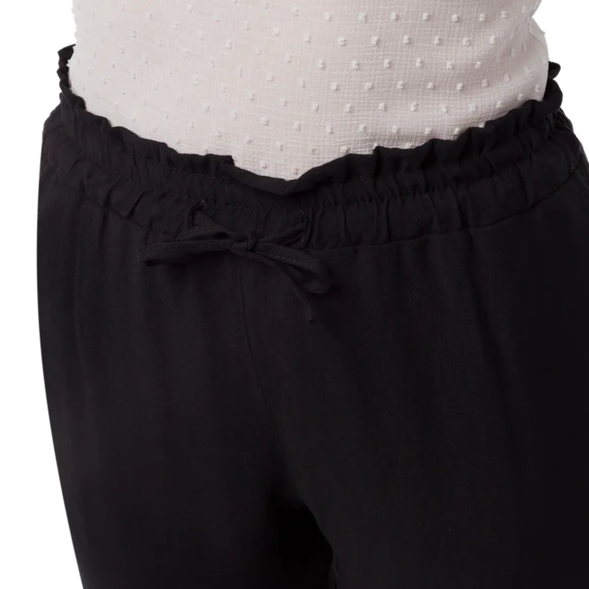 Pantaloni Leggeri Neri da Donna con Coulisse in Vita Swish Jeans