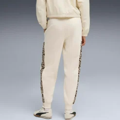 Pantaloni sportivi bianco off-white da Donna e inserti leopardati Puma