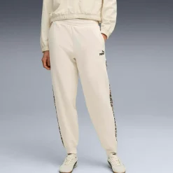 Pantaloni sportivi bianco off-white da Donna e inserti leopardati Puma