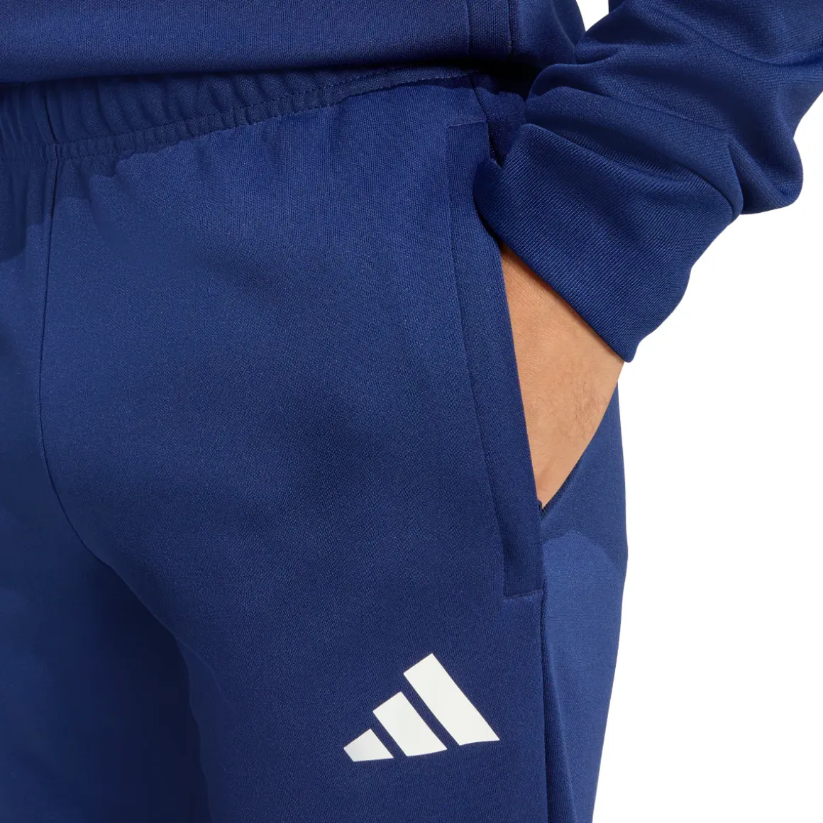 Pantaloni sportivi blu Uomo con strisce bianche e zip adidas