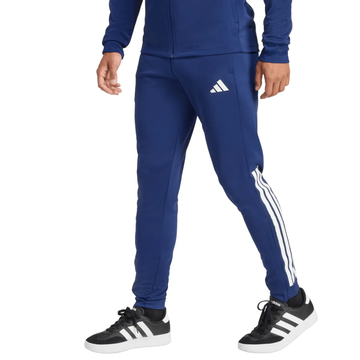 Pantaloni sportivi blu Uomo con strisce bianche e zip adidas